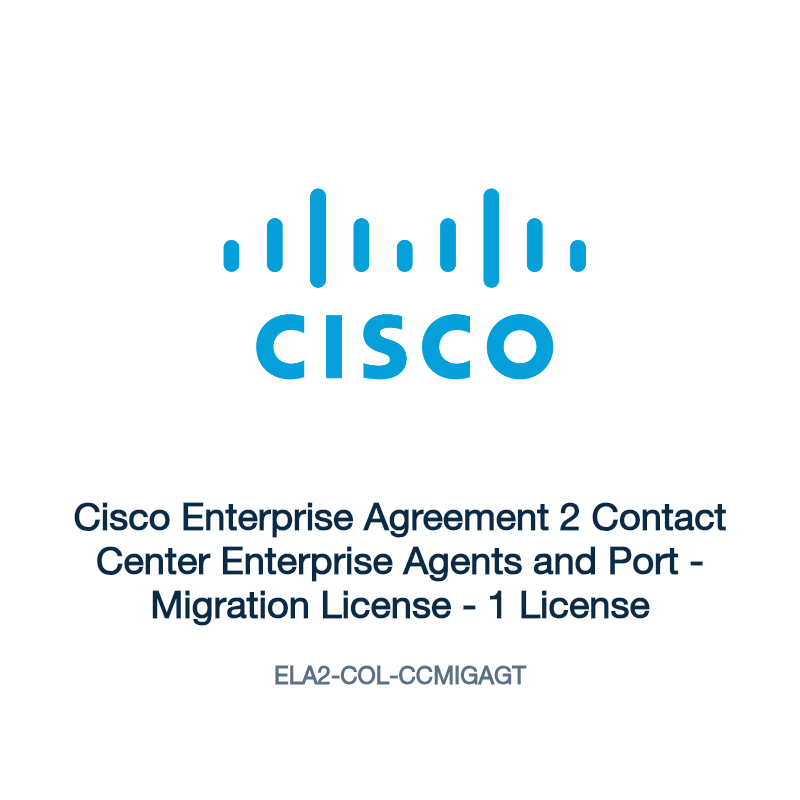 ELA2-COL-CCMIGAGT: Cisco Enterprise Agreement 2 Contact Center Enterprise Agents and Port