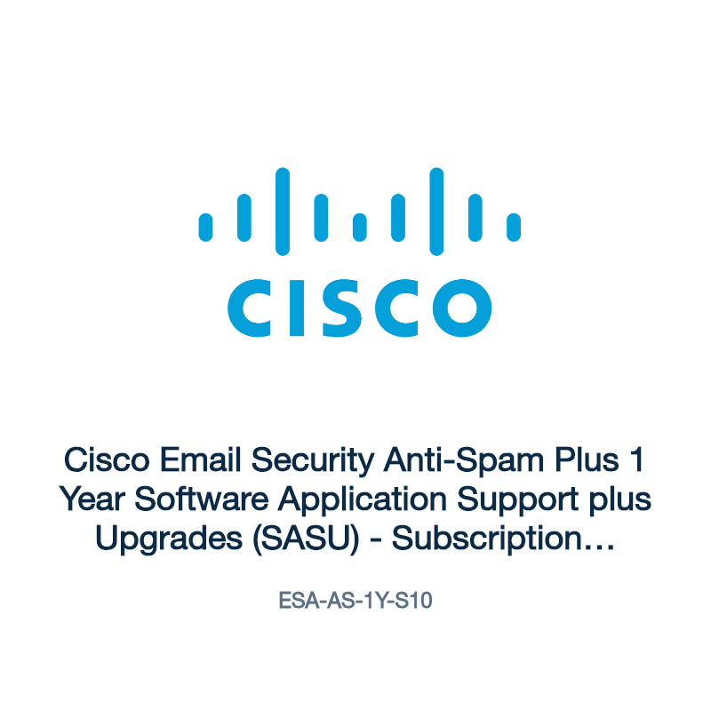 ESA-AS-1Y-S10: Cisco Email Security Anti-Spam Plus 1 Year Software Application