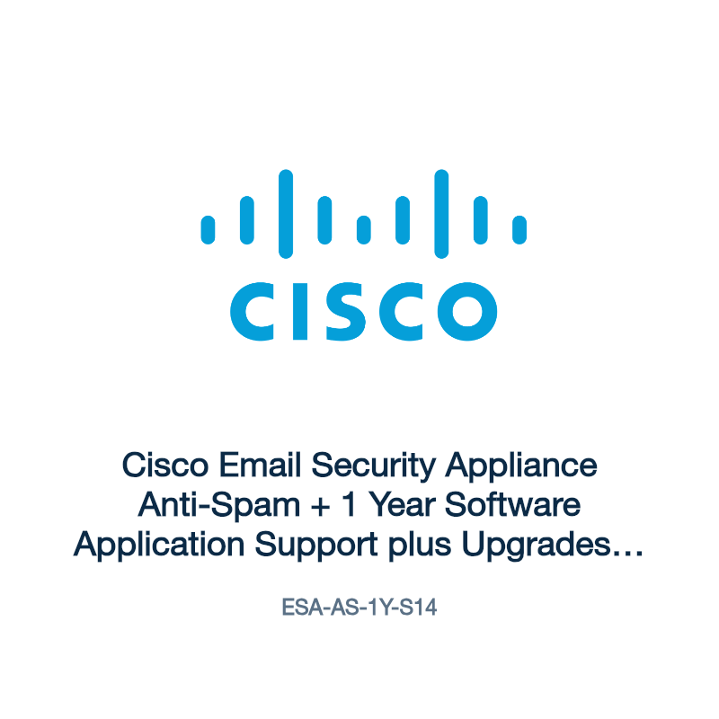 ESA-AS-1Y-S14: Cisco Email Security Appliance Anti-Spam + 1 Year Software