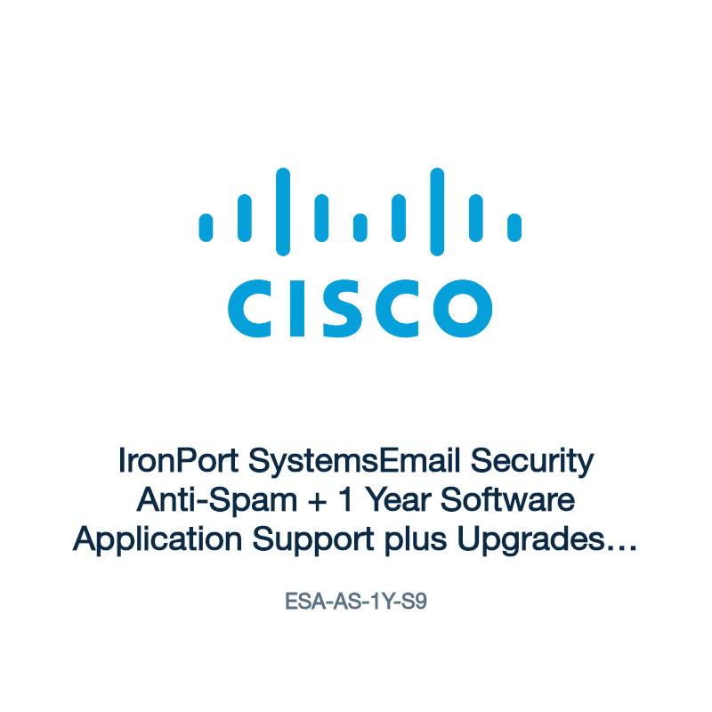 ESA-AS-1Y-S9: IronPort SystemsEmail Security Anti-Spam + 1 Year Software