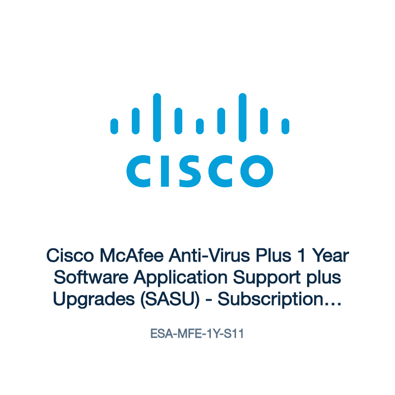 ESA-MFE-1Y-S11: Cisco McAfee Anti-Virus Plus 1 Year Software Application Support plus