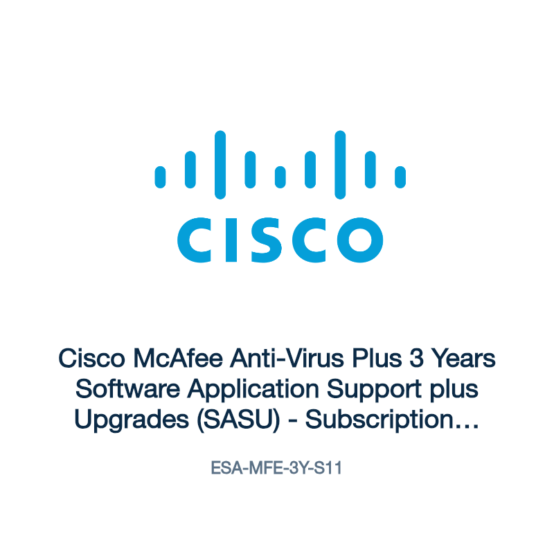 ESA-MFE-3Y-S11: Cisco McAfee Anti-Virus Plus 3 Years Software Application Support