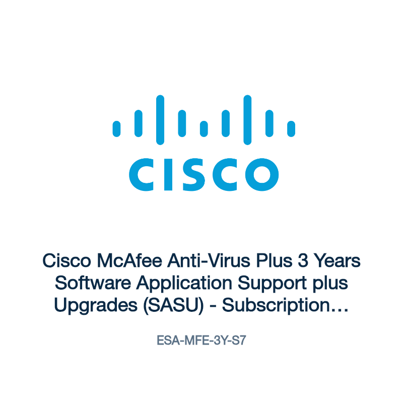 ESA-MFE-3Y-S7: Cisco McAfee Anti-Virus Plus 3 Years Software Application Support
