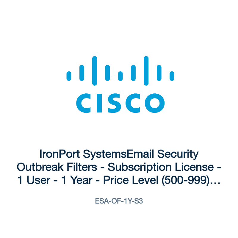 ESA-OF-1Y-S3: IronPort SystemsEmail Security Outbreak Filters