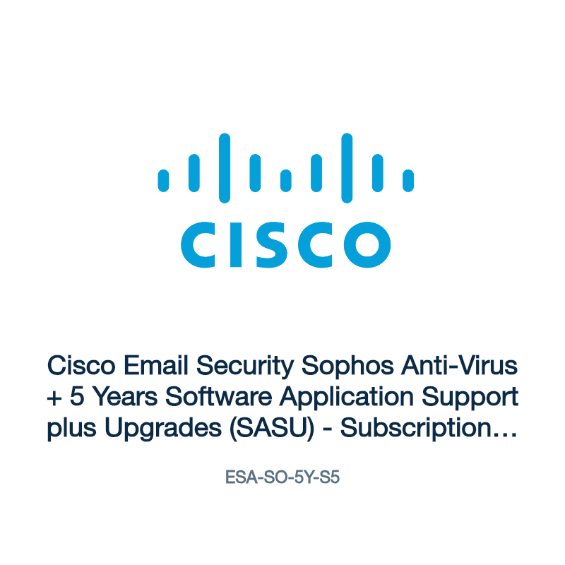 ESA-SO-5Y-S5: Cisco Email Security Sophos Anti-Virus + 5 Years Software Application