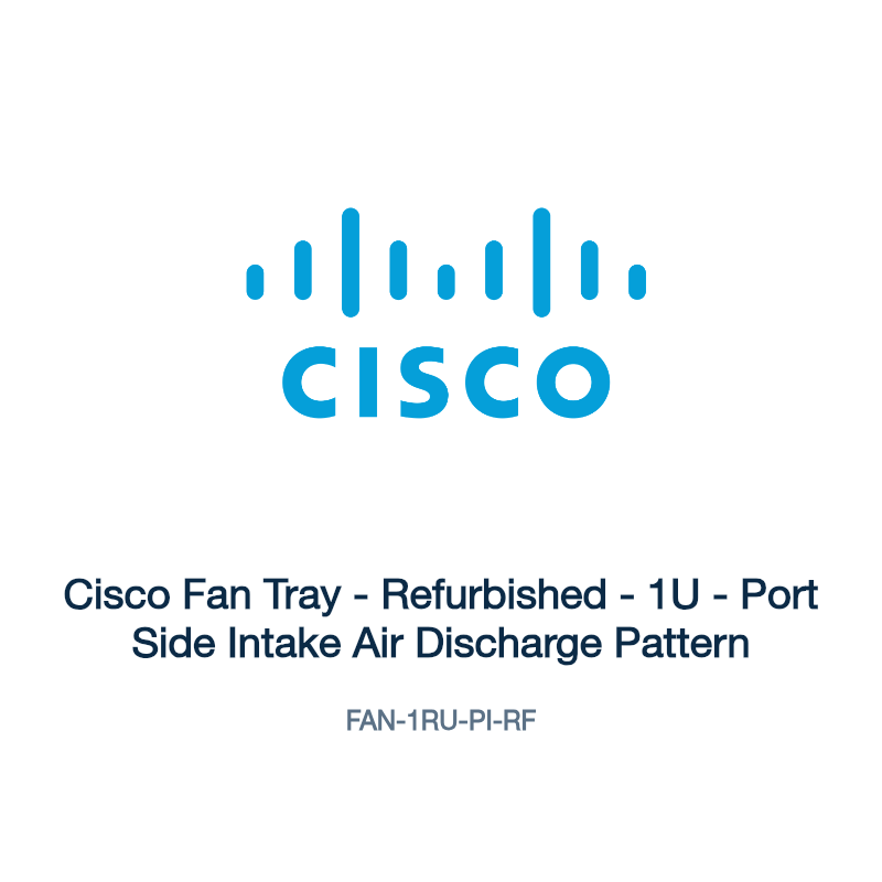 FAN-1RU-PI-RF: Cisco Fan Tray - Refurbished - 1U - Port Side Intake Air Discharge