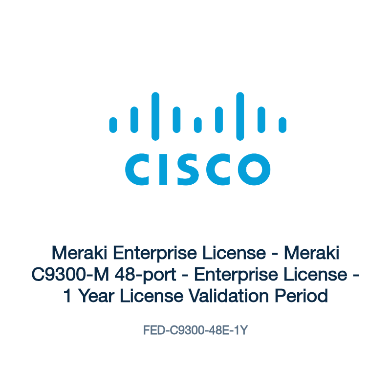 FED-C9300-48E-1Y: Meraki Enterprise License