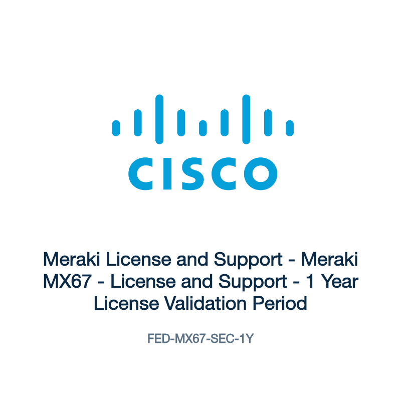 FED-MX67-SEC-1Y: Meraki License and Support