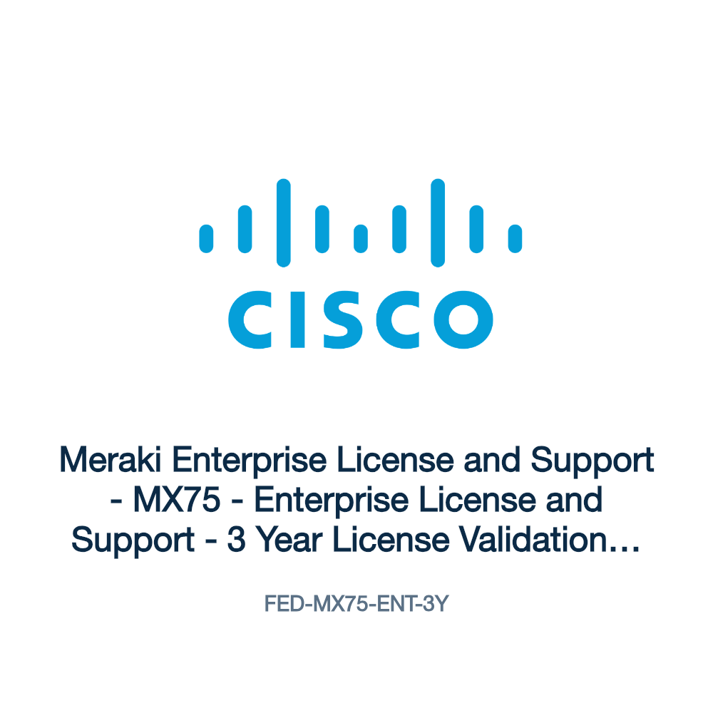FED-MX75-ENT-3Y: Meraki Enterprise License and Support