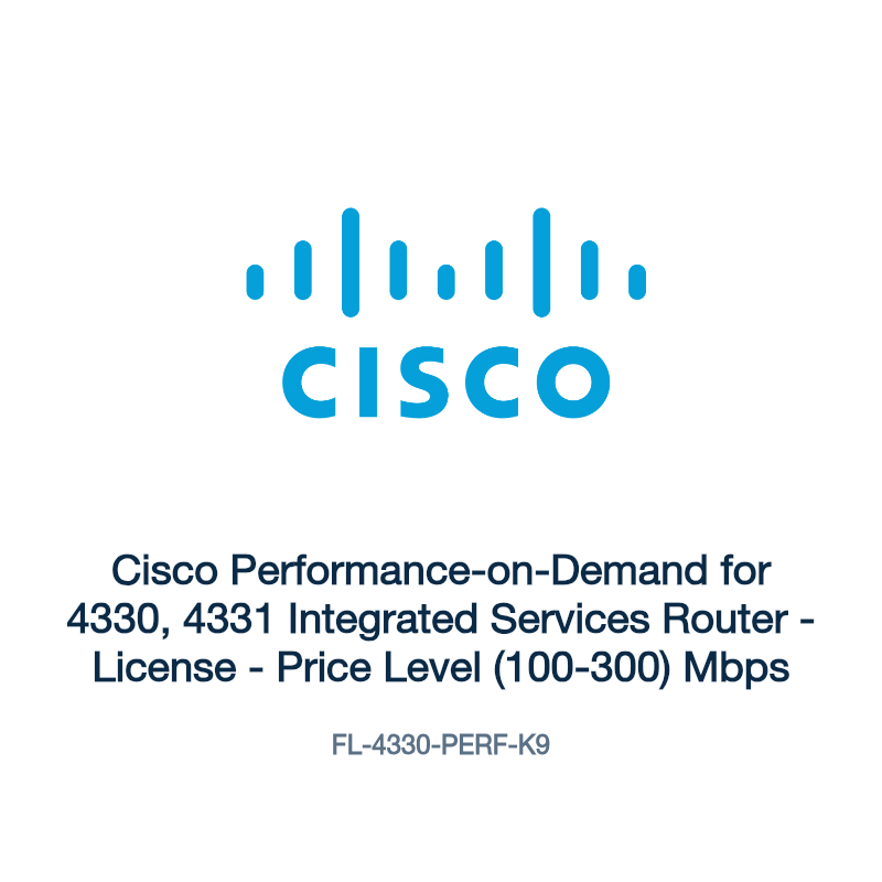 FL-4330-PERF-K9: Cisco Performance-on-Demand for 4330, 4331 Integrated Services Router