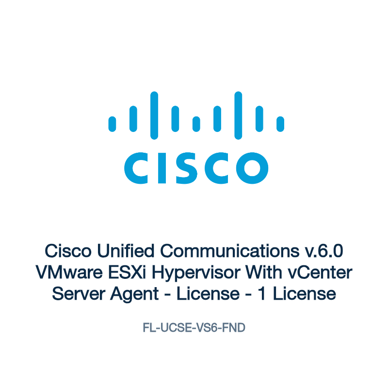 FL-UCSE-VS6-FND: Cisco Unified Communications v.6.0 VMware ESXi Hypervisor With