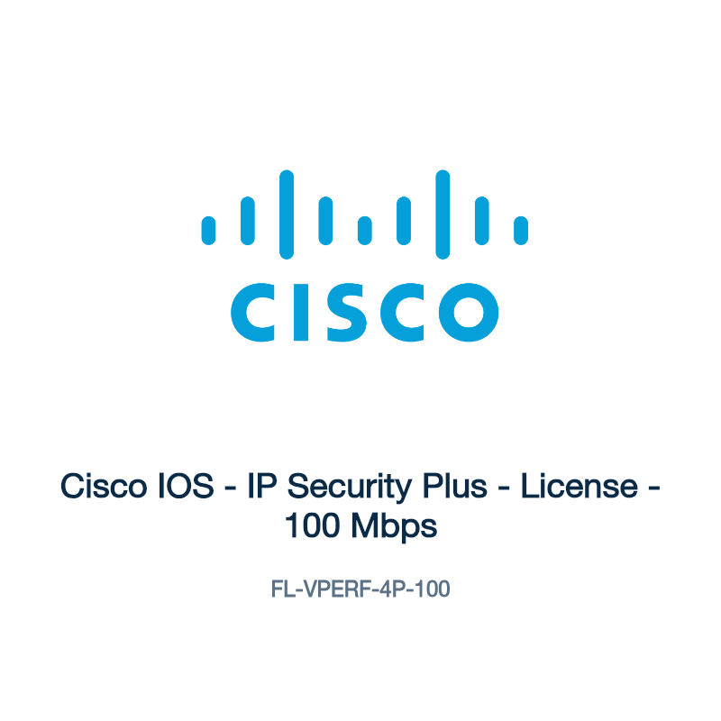 FL-VPERF-4P-100: Cisco IOS - IP Security Plus - License - 100 Mbps