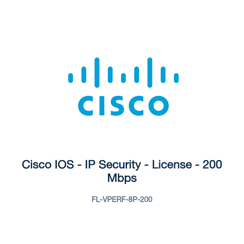 FL-VPERF-8P-200: Cisco IOS - IP Security - License - 200 Mbps