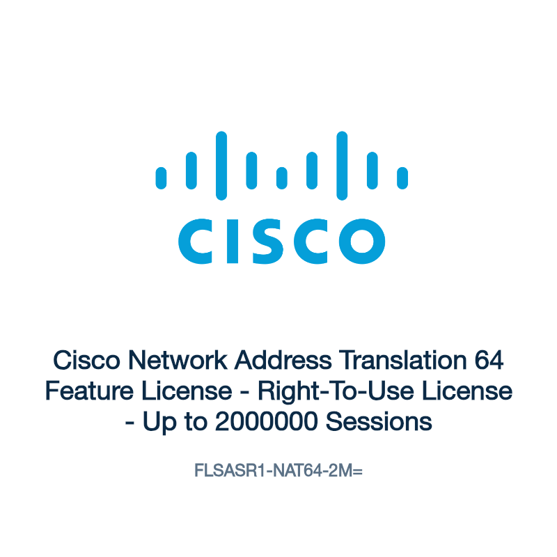 FLSASR1-NAT64-2M=: Cisco Network Address Translation 64 Feature License