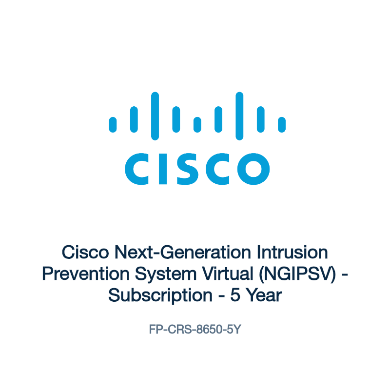 FP-CRS-8650-5Y: Cisco Next-Generation Intrusion Prevention System Virtual (NGIPSV)