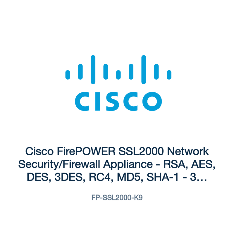 FP-SSL2000-K9: Cisco FirePOWER SSL2000 Network Security/Firewall Appliance