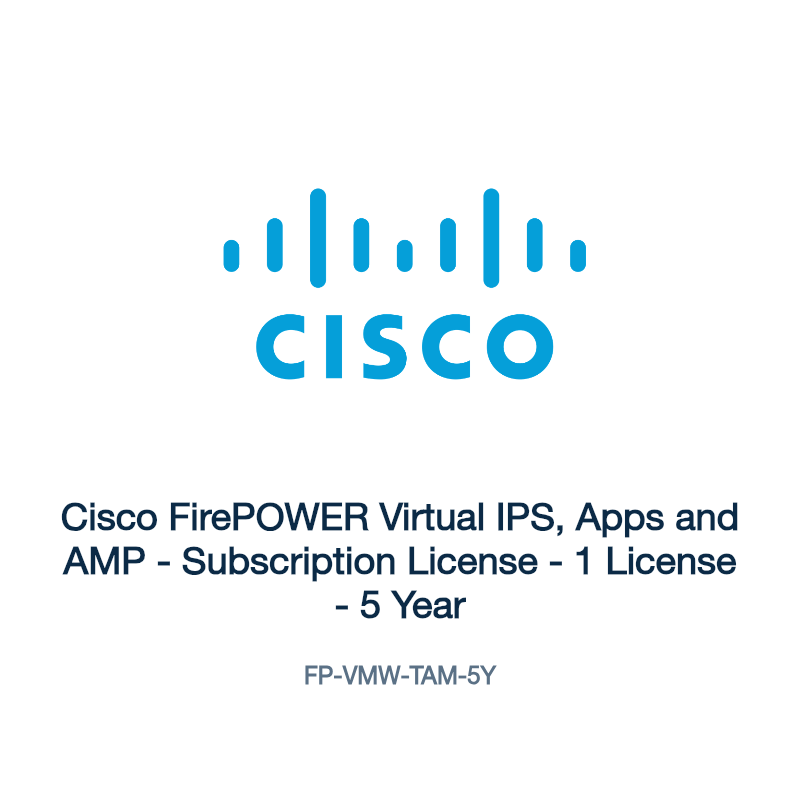 FP-VMW-TAM-5Y: Cisco FirePOWER Virtual IPS, Apps and AMP