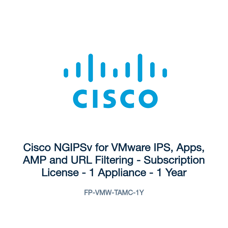 FP-VMW-TAMC-1Y: Cisco NGIPSv for VMware IPS, Apps, AMP and URL Filtering