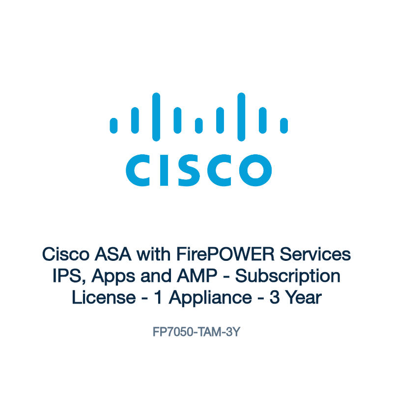 FP7050-TAM-3Y: Cisco ASA with FirePOWER Services IPS, Apps and AMP