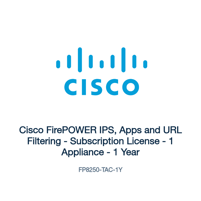 FP8250-TAC-1Y: Cisco FirePOWER IPS, Apps and URL Filtering