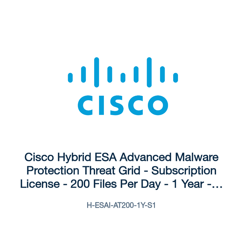 H-ESAI-AT200-1Y-S1: Cisco Hybrid ESA Advanced Malware Protection Threat Grid