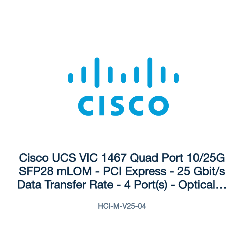 HCI-M-V25-04: Cisco UCS VIC 1467 Quad Port 10/25G SFP28 mLOM