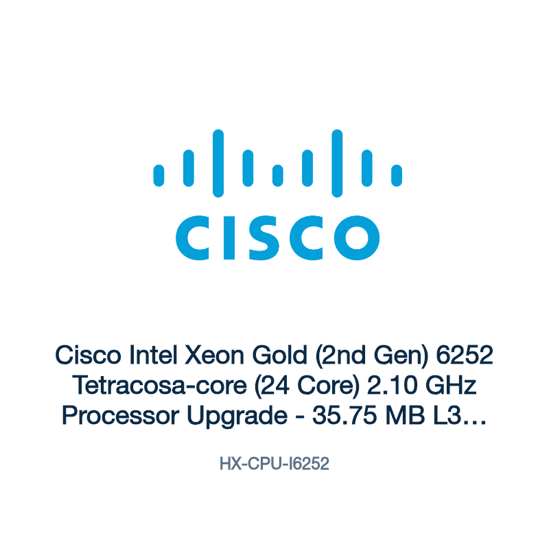 HX-CPU-I6252: Cisco Intel Xeon Gold (2nd Gen) 6252 Tetracosa-core (24 Core) 2.10