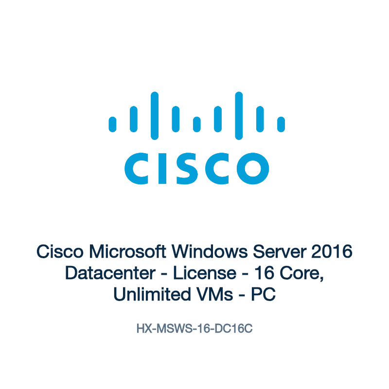 HX-MSWS-16-DC16C: Cisco Microsoft Windows Server 2016 Datacenter
