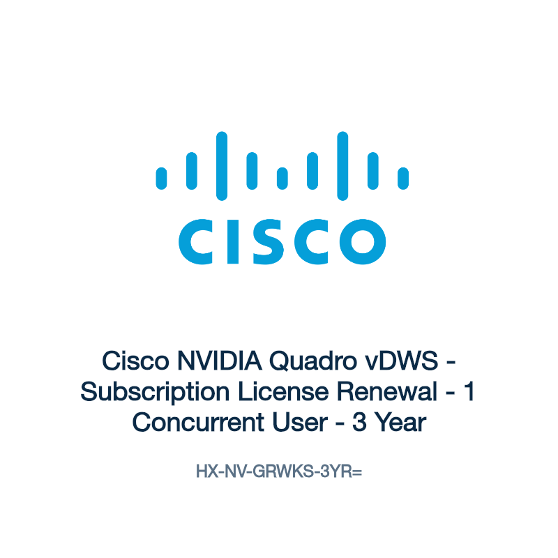 HX-NV-GRWKS-3YR=: Cisco NVIDIA Quadro vDWS