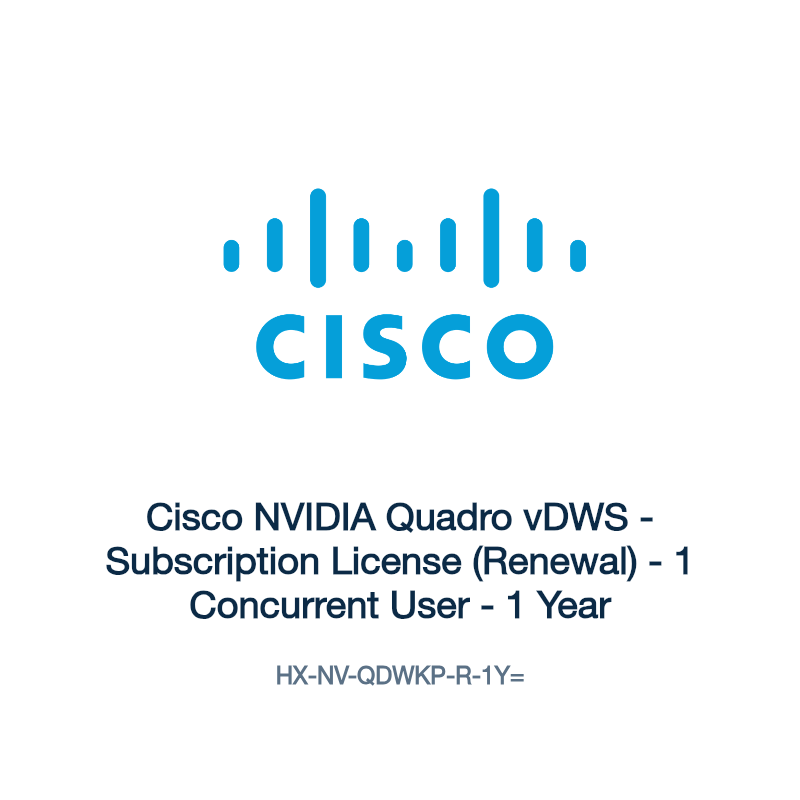HX-NV-QDWKP-R-1Y=: Cisco NVIDIA Quadro vDWS