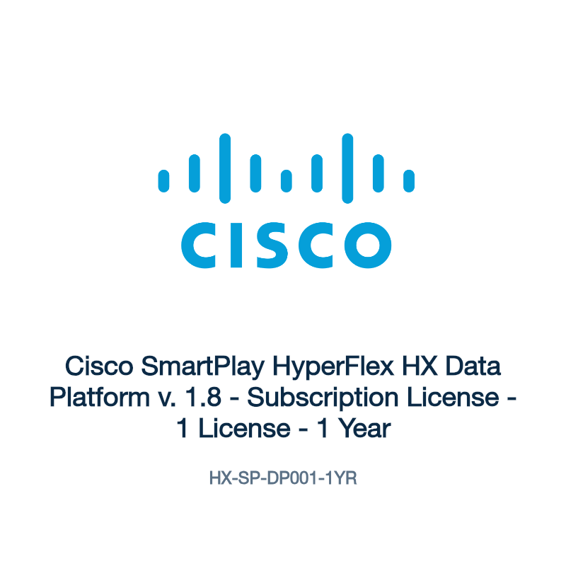 HX-SP-DP001-1YR: Cisco SmartPlay HyperFlex HX Data Platform v. 1.8