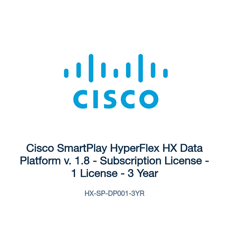 HX-SP-DP001-3YR: Cisco SmartPlay HyperFlex HX Data Platform v. 1.8