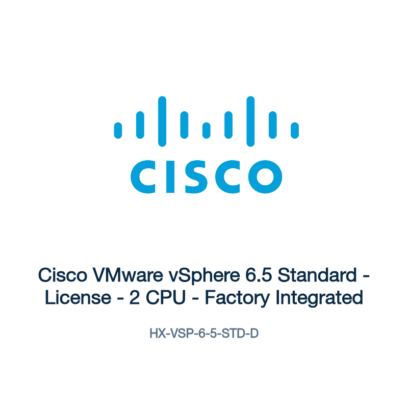 HX-VSP-6-5-STD-D: Cisco VMware vSphere 6.5 Standard