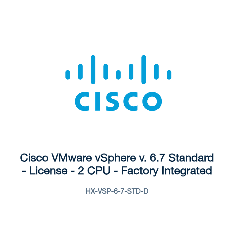 HX-VSP-6-7-STD-D: Cisco VMware vSphere v. 6.7 Standard