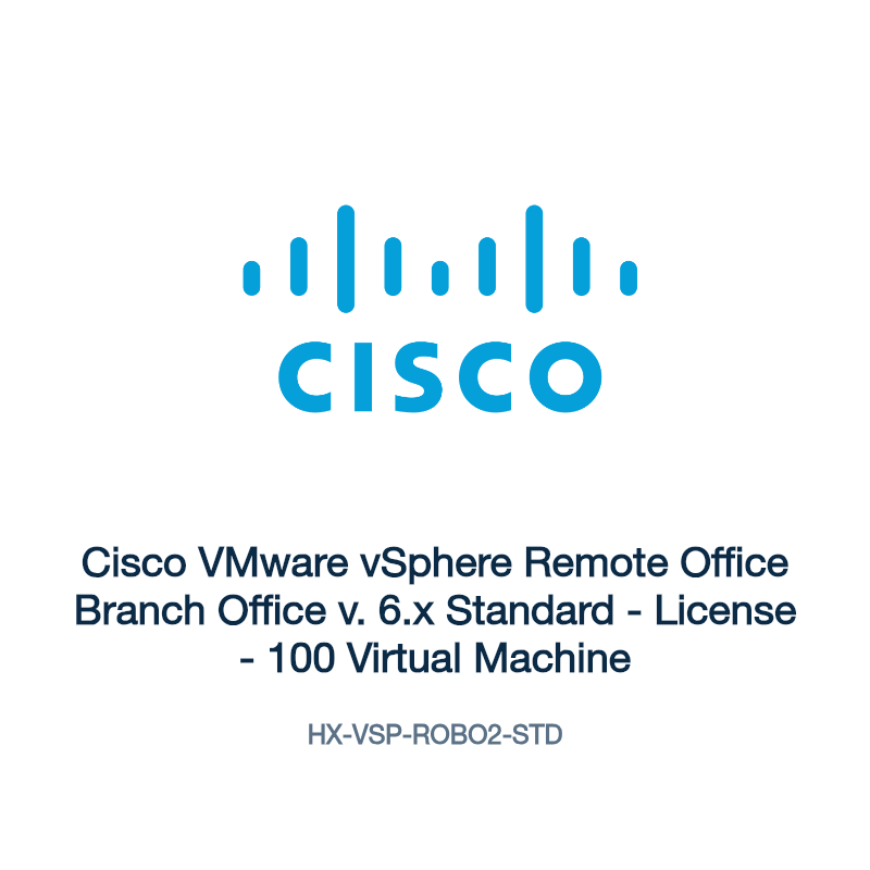 HX-VSP-ROBO2-STD: Cisco VMware vSphere Remote Office Branch Office v. 6.x Standard