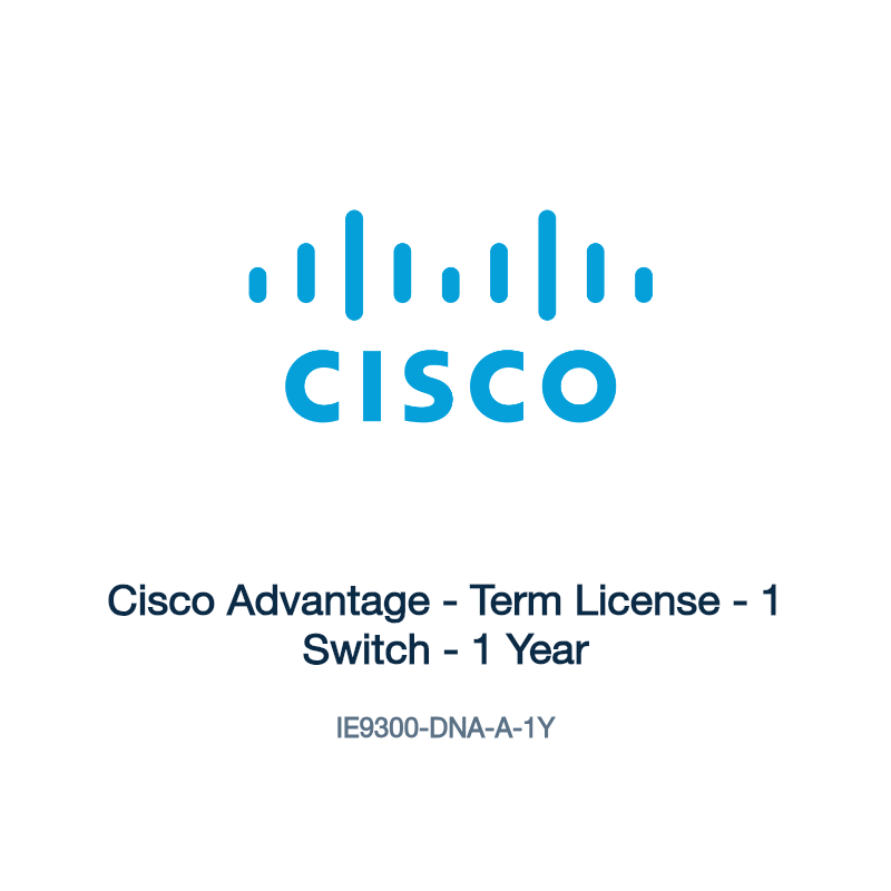 IE9300-DNA-A-1Y: Cisco Advantage - Term License - 1 Switch - 1 Year