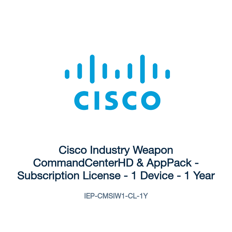 IEP-CMSIW1-CL-1Y: Cisco Industry Weapon CommandCenterHD & AppPack
