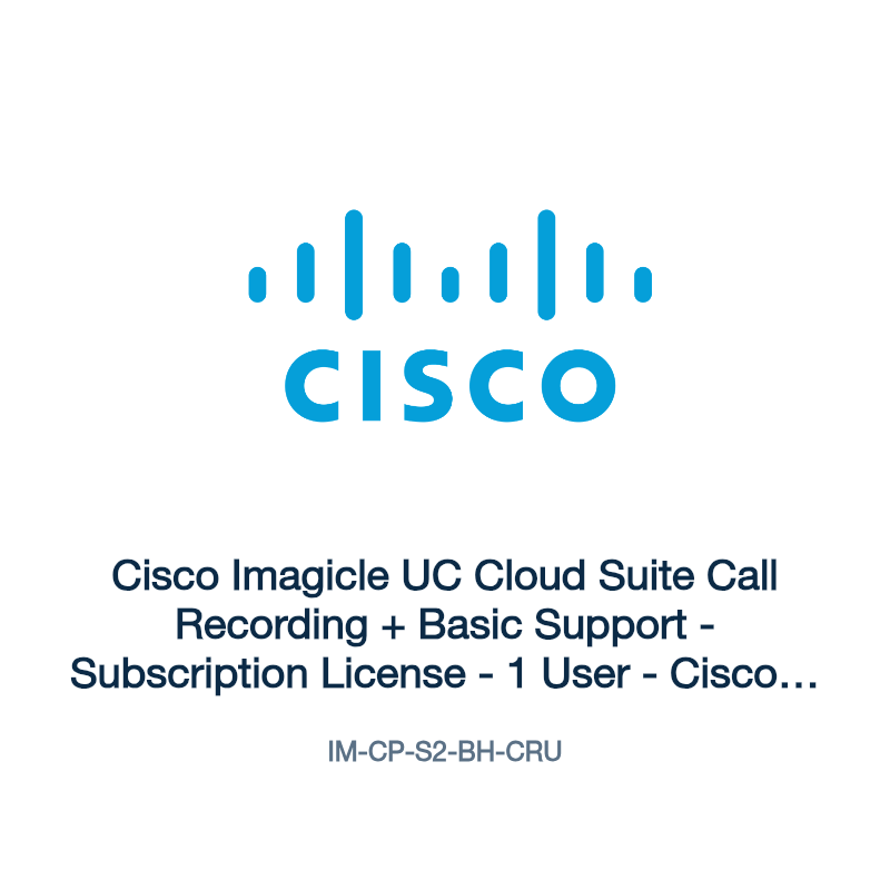 IM-CP-S2-BH-CRU: Cisco Imagicle UC Cloud Suite Call Recording + Basic Support