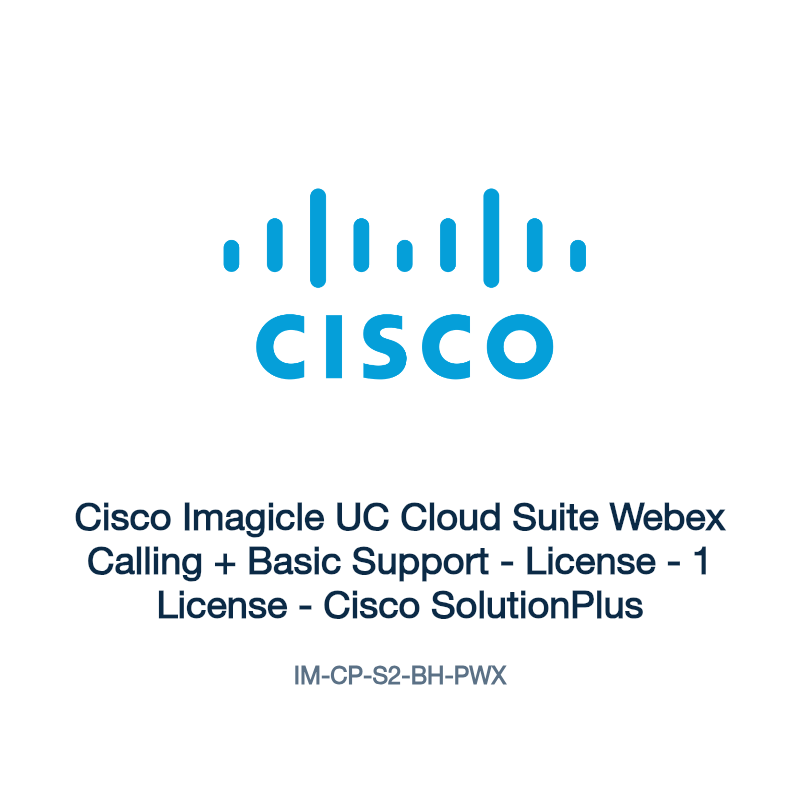 IM-CP-S2-BH-PWX: Cisco Imagicle UC Cloud Suite Webex Calling + Basic Support