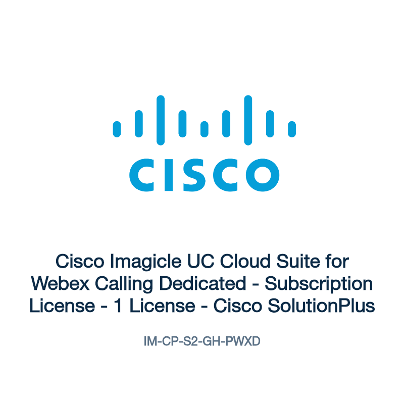 IM-CP-S2-GH-PWXD: Cisco Imagicle UC Cloud Suite for Webex Calling Dedicated