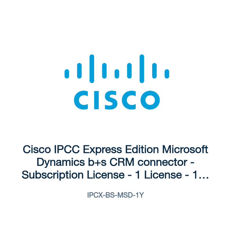 IPCX-BS-MSD-1Y: Cisco IPCC Express Edition Microsoft Dynamics b+s CRM connector