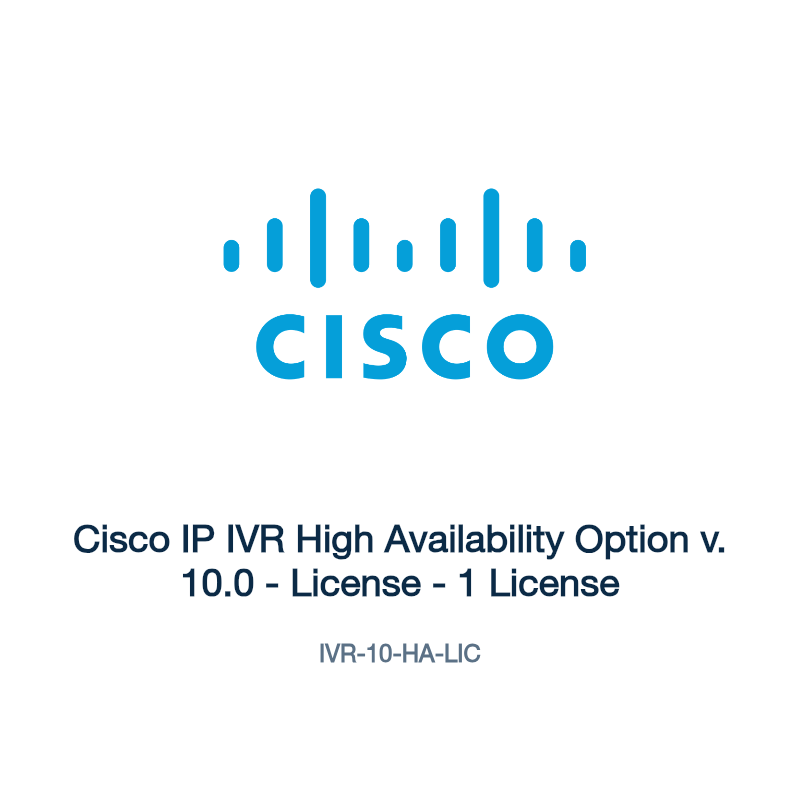 IVR-10-HA-LIC: Cisco IP IVR High Availability Option v. 10.0