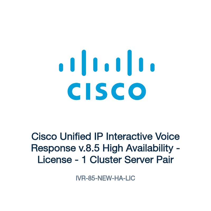 IVR-85-NEW-HA-LIC: Cisco Unified IP Interactive Voice Response v.8.5 High Availability