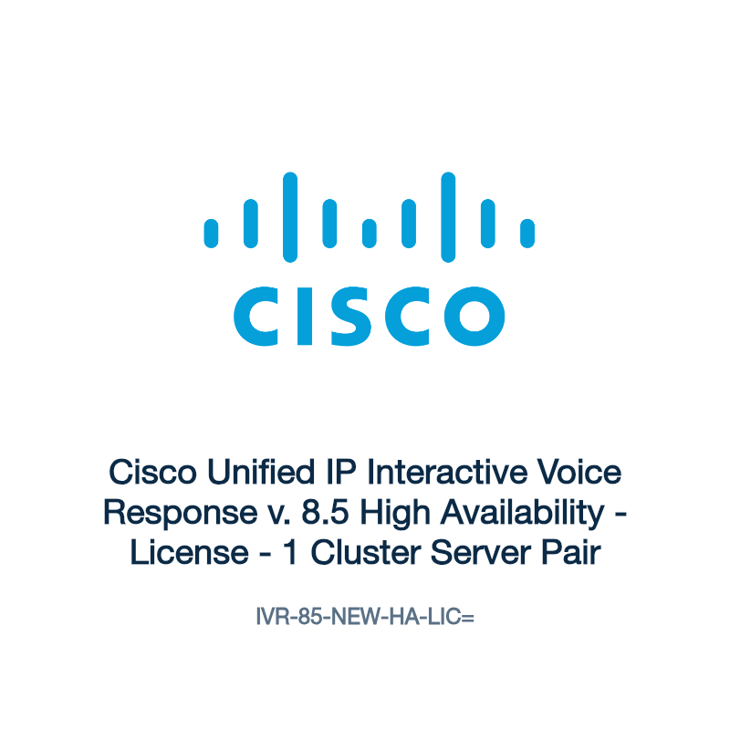 IVR-85-NEW-HA-LIC=: Cisco Unified IP Interactive Voice Response v. 8.5 High Availability
