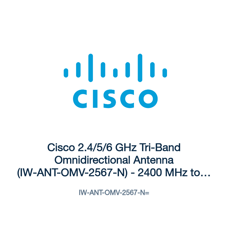 IW-ANT-OMV-2567-N=: Cisco 2.4/5/6 GHz Tri-Band Omnidirectional Antenna (IW-ANT-OMV-2567-N)