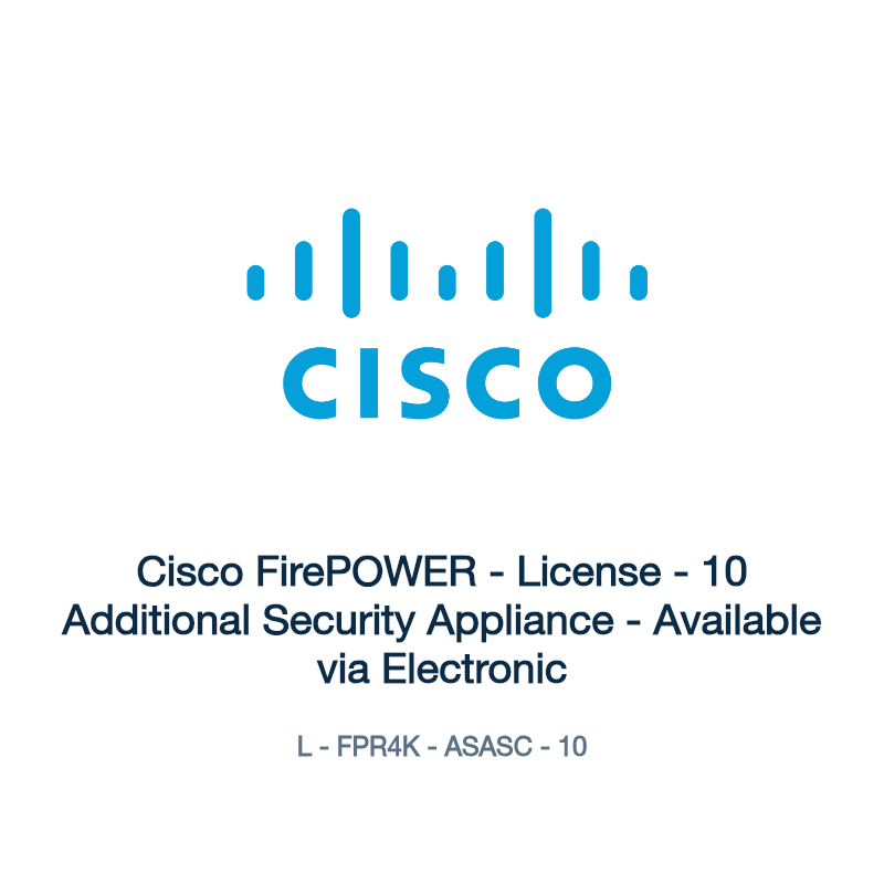 L - FPR4K - ASASC - 10: Cisco FirePOWER - License - 10 Additional Security Appliance