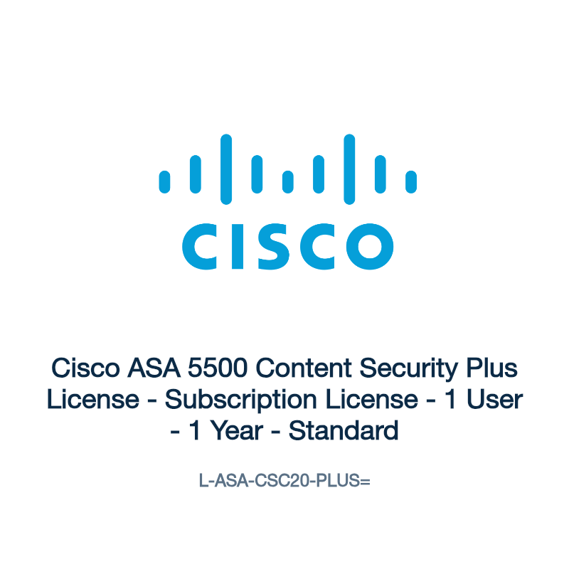 L-ASA-CSC20-PLUS=: Cisco ASA 5500 Content Security Plus License