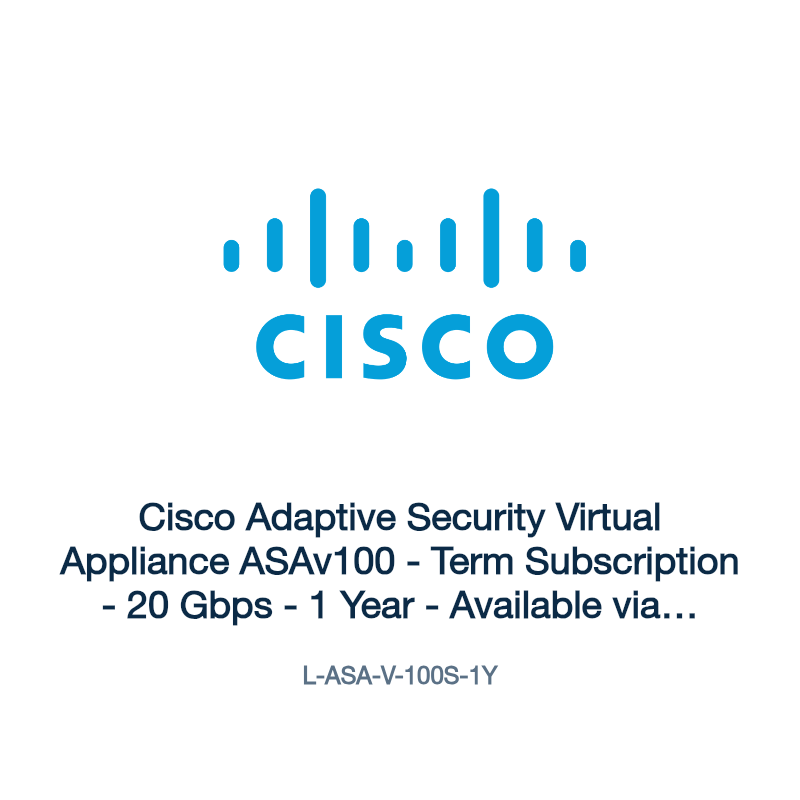 L-ASA-V-100S-1Y: Cisco Adaptive Security Virtual Appliance ASAv100