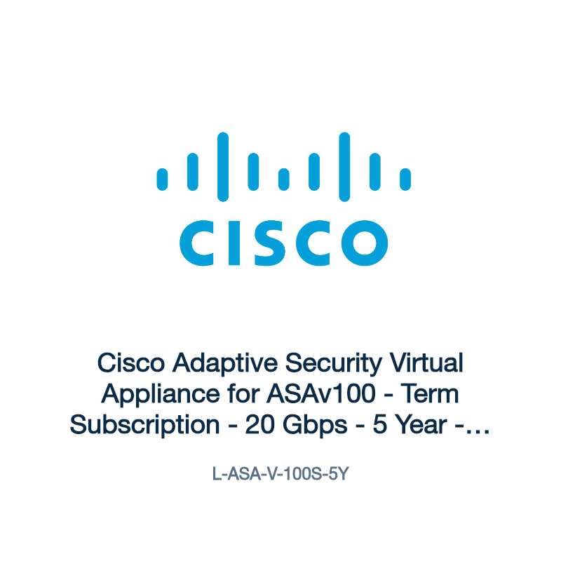 L-ASA-V-100S-5Y: Cisco Adaptive Security Virtual Appliance for ASAv100
