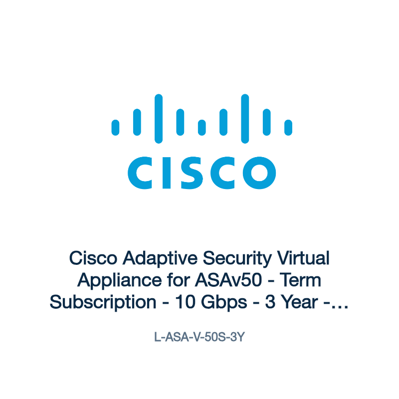 L-ASA-V-50S-3Y: Cisco Adaptive Security Virtual Appliance for ASAv50